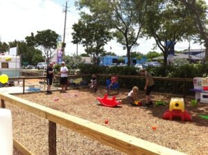 Kids play area at the North Austin Trailer Yard