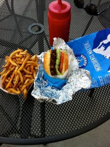 Veggie Burger and Fries at Elevation Burger in Austin
