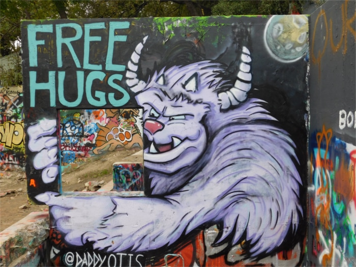 Daddy Otis Free Hugs Monster Mural