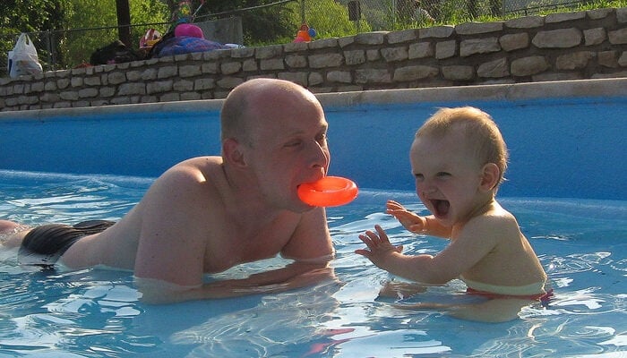 Splashing around at Deep Eddy Pool in Austin