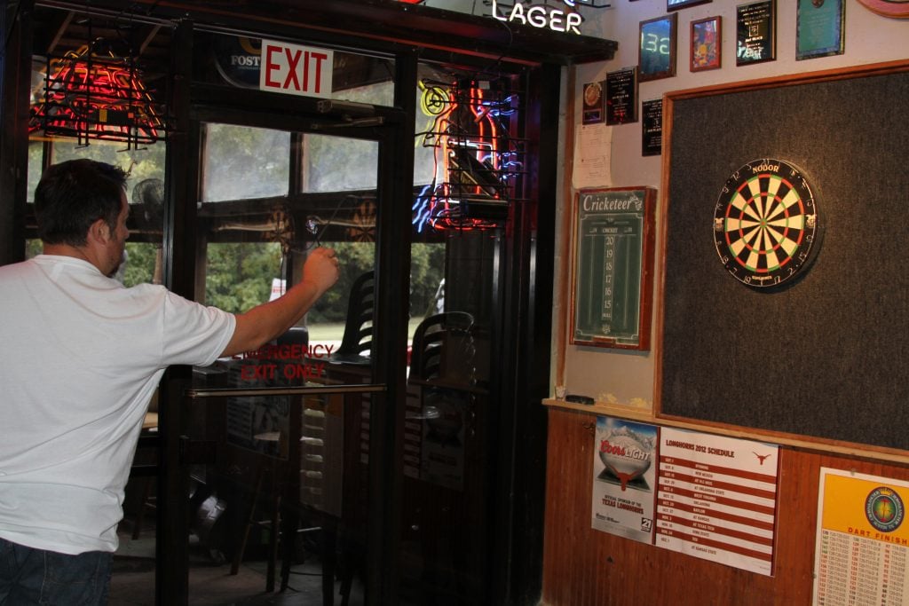Playing cricket with darts at Crown and Anchor Pub