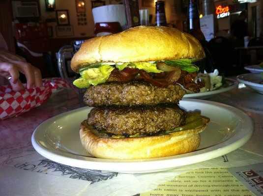 The Double Burger at Alamo Springs Cafe