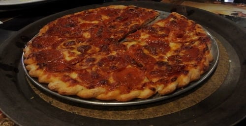 Thin crust pepperoni pizza at Conans Pizza