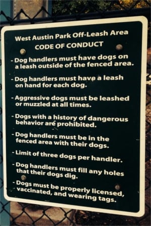 West Austin Dog Park Rules