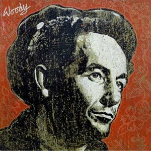 Woody Guthrie painting by Jon Langford