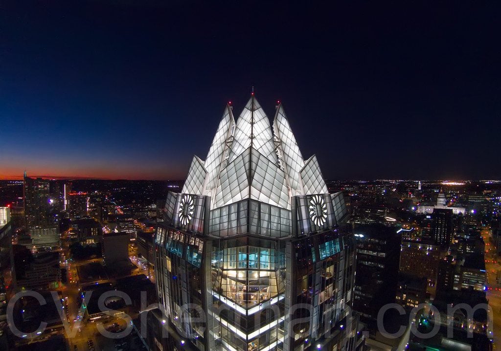 Drone Photo of Frost Tower in Austin