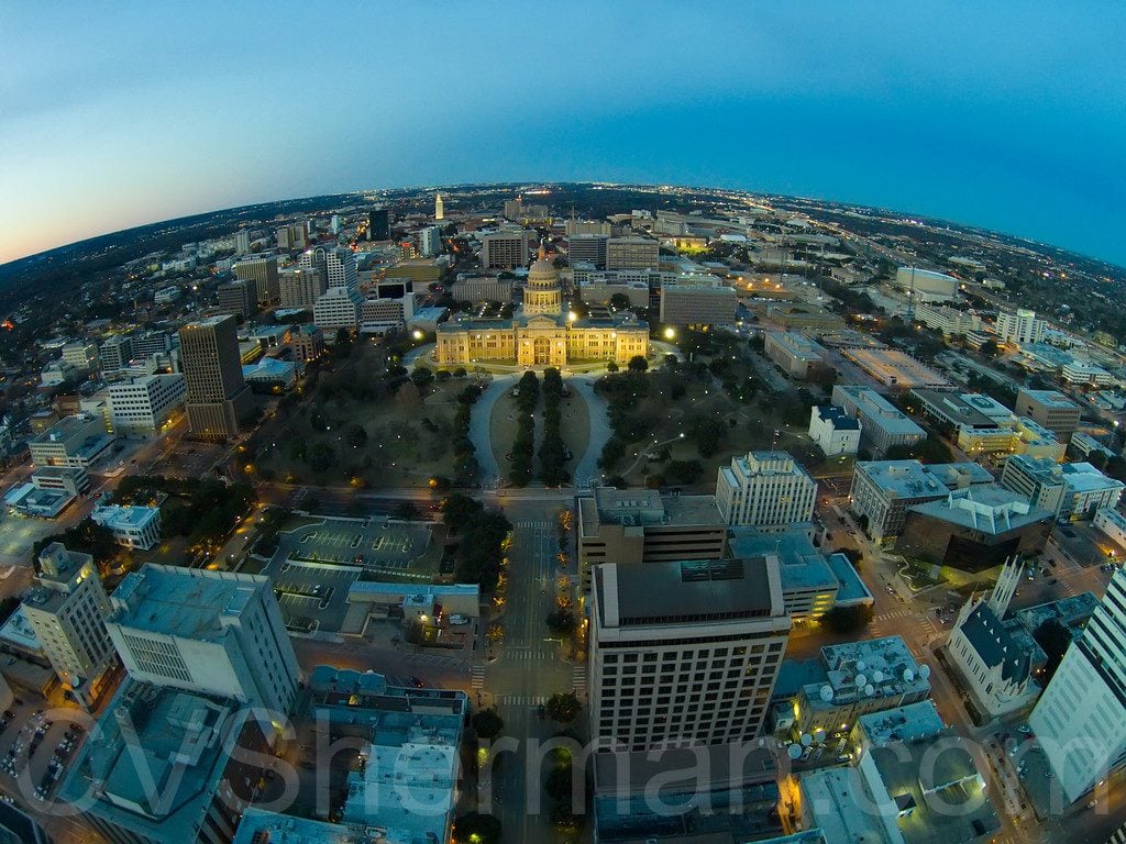 Drone Photo of Texas State Capitol Grounds