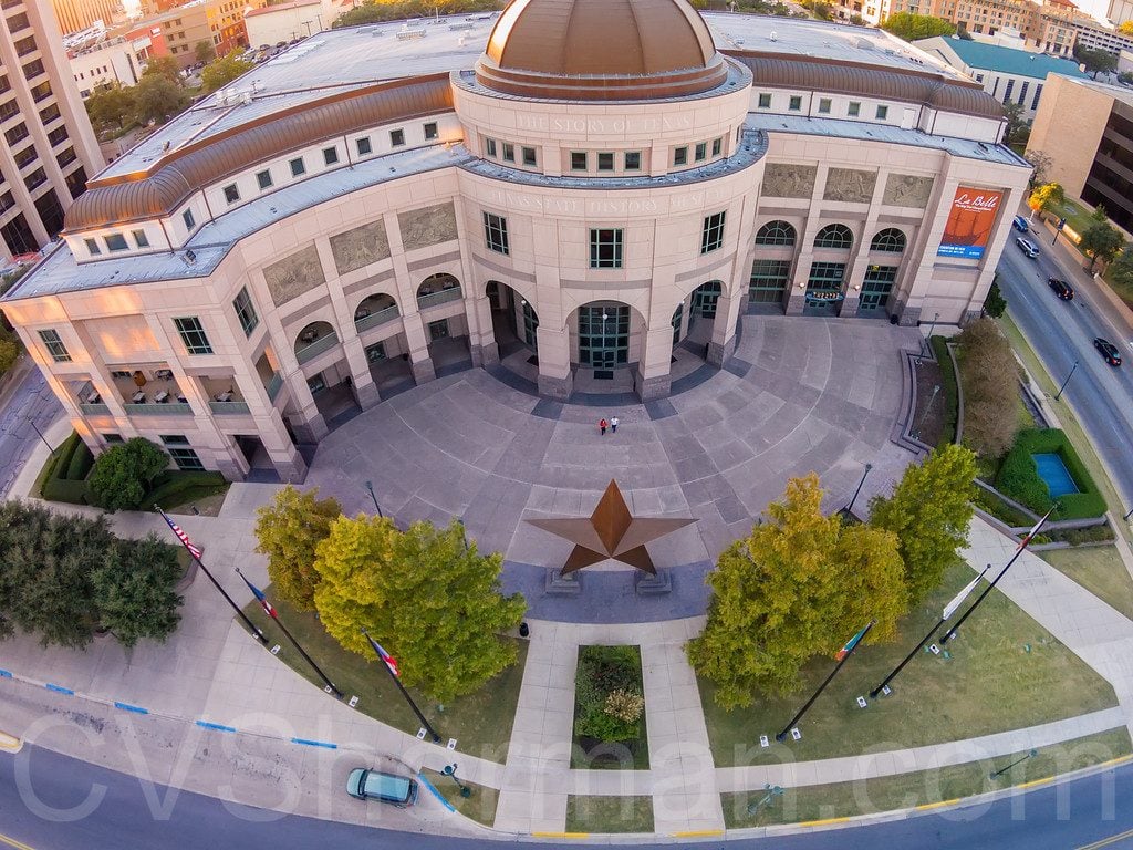 Overhead Drone Photo of Bullock Texas State History Museum