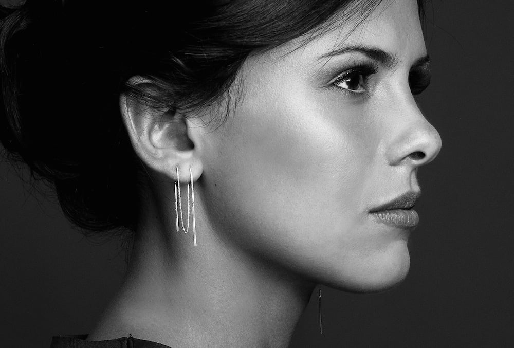 Silver threader chain earrings by Haley Lebeuf Jewelry