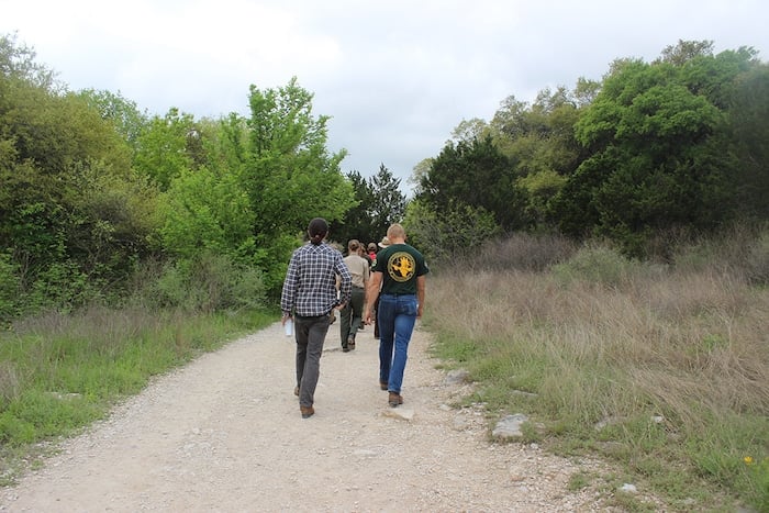 EPIC members walking on new Violet Crown Trail