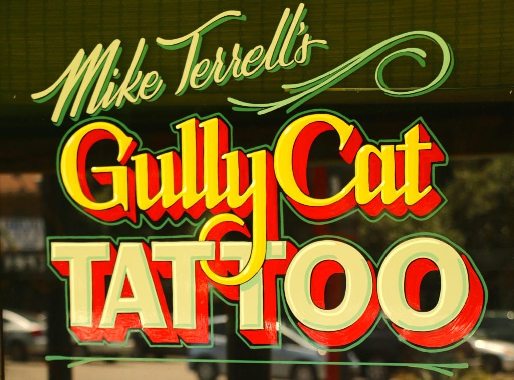 Gully Cat Tattoo Door Sign