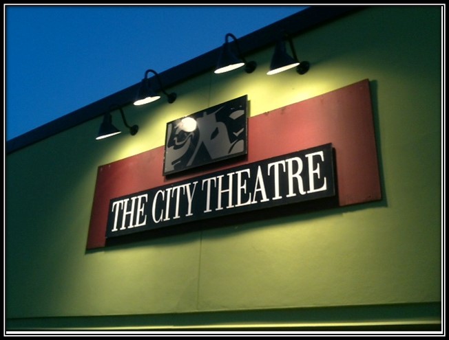 The City Theater Sign Airport Blvd