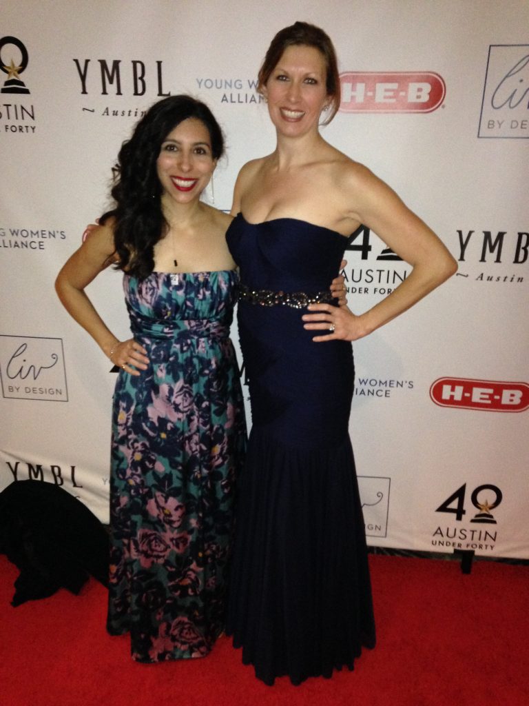 Jessica Pino and Hannah Hamilton at Austin Under 40 Awards