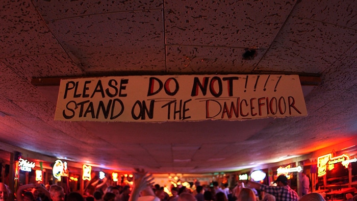 Do Not Stand on the Dancefloor Broken Spoke Sign