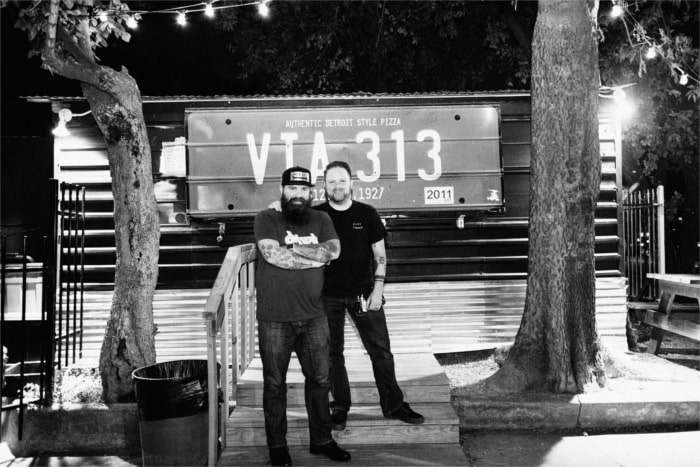 Via 313 owners Zane and Brandon Hunt in front of the original food trailer