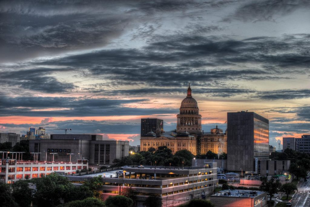 Texas State Capitol Building Sunset