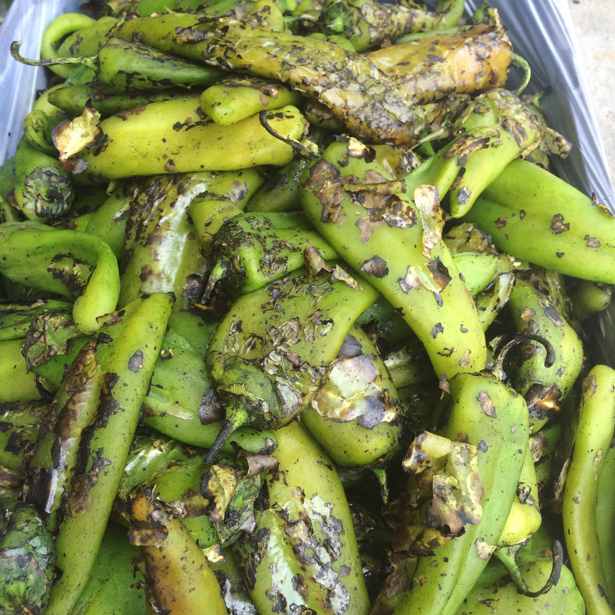 Roasting Hatch Green Chiles at Central Market