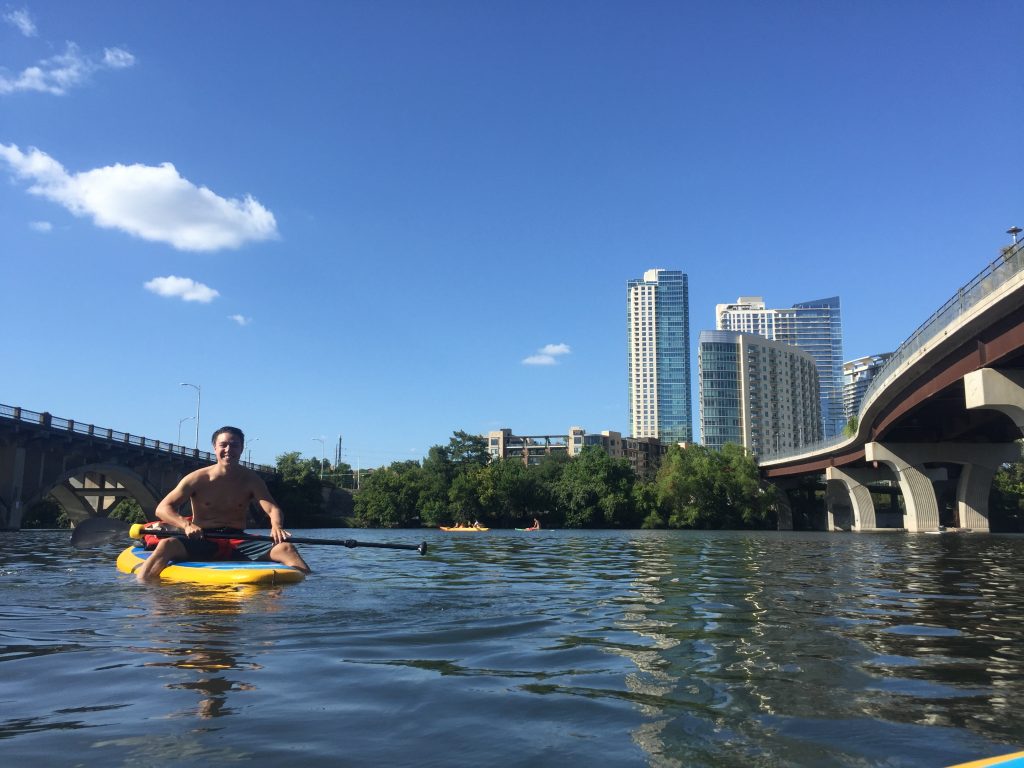 Staying Cool in Austin While Paddle boarding on Lady Bird Lake
