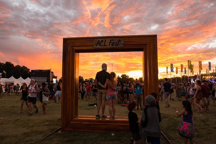 Silhouette Couple ACL Fest Picture Frame