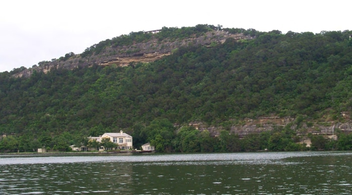 Mount Bonnell as seen from Lake Austin