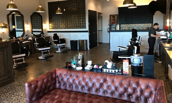 interior of Barbon's Barbershop in Austin, TX