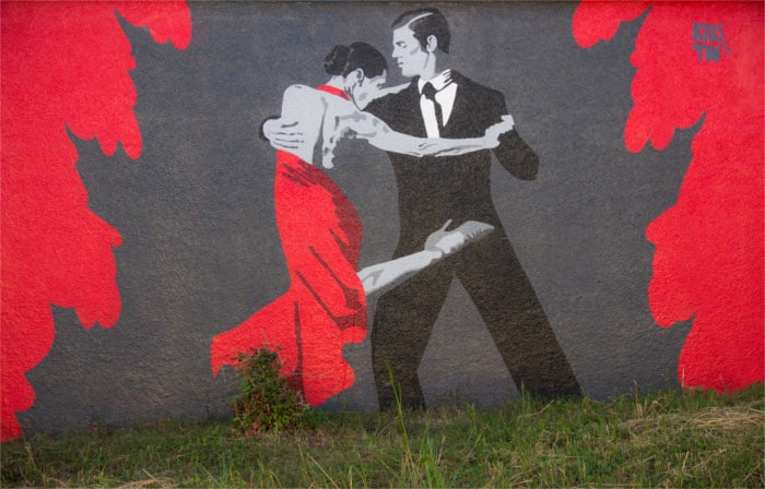Tango Dancer Mural at Buenos Aires Cafe