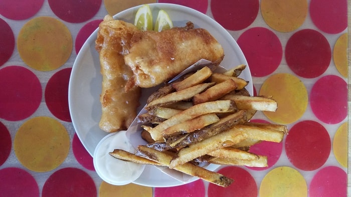 Full English Fish and Chips Plate in Austin