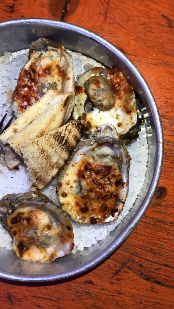 Austin Wood fired Grilled Oysters at Lucy's Fried Chicken