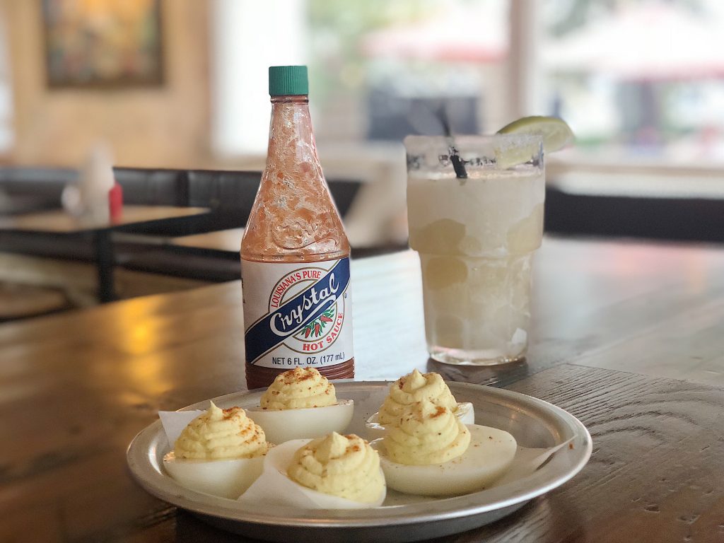 Deviled Eggs and Cocktail at T22 Austin