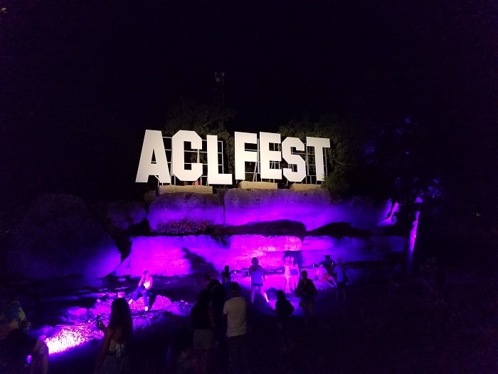 ACL Fest Sign at Night