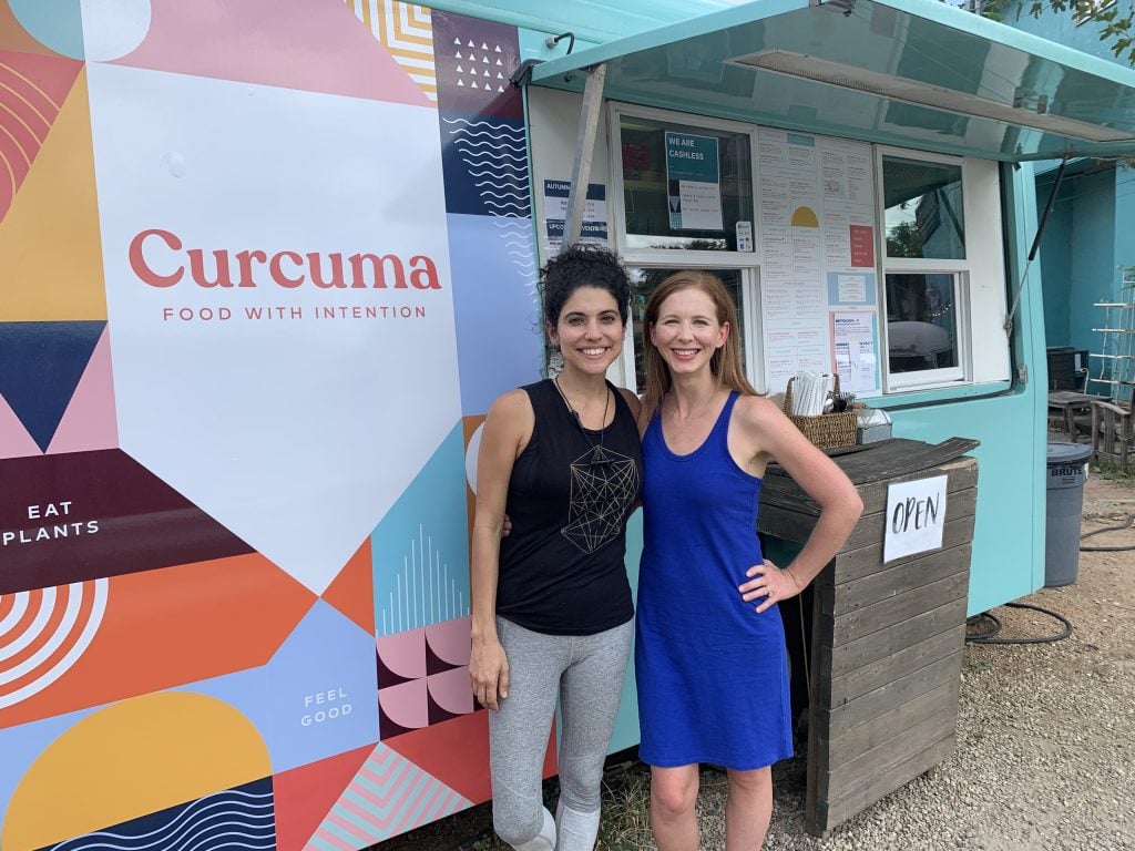 Megan Adams Brown with Curcuma owner Rachel Musquiz in Austin