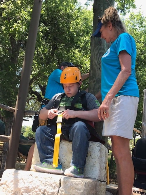 Canopy Zip Line for Camper at Candlelight Ranch
