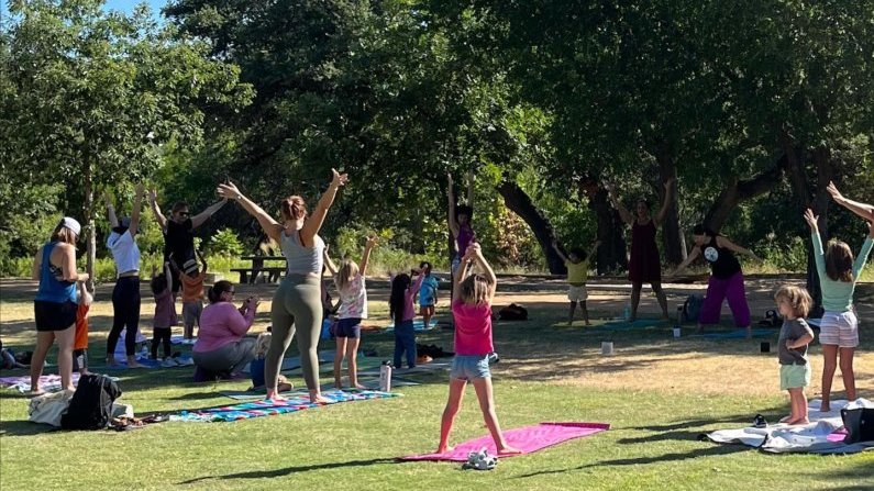 Free Fitness Classes in Austin - Yoga with Toddlers at Pease Park