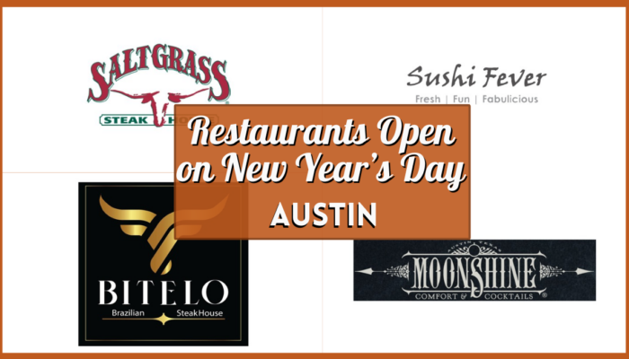 Restaurants open on New Year’s Day in Austin - Collage